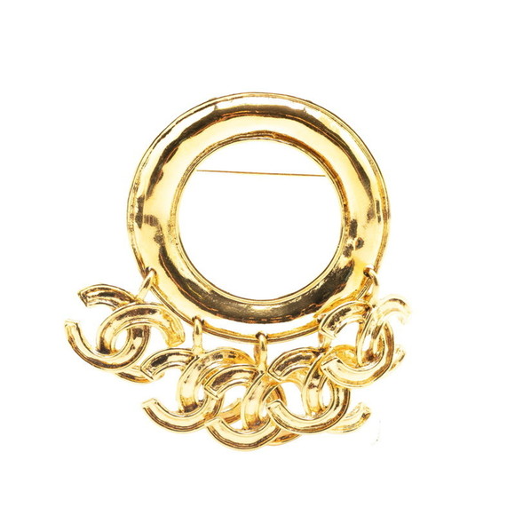 Vintage Chanel Coco Mark Brooch, Gold Plated, Women's, CHANEL - Picture 1 of 5